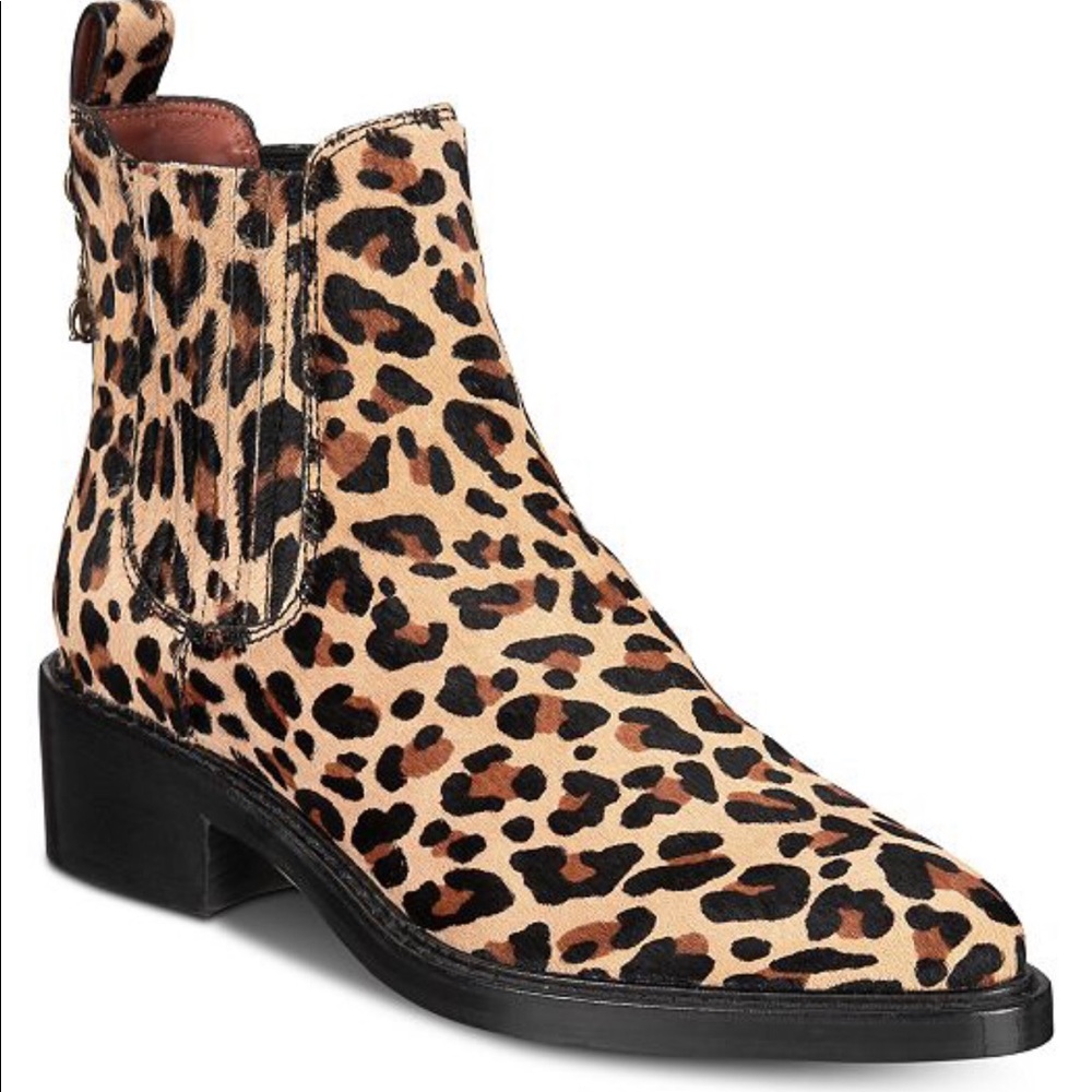 NIB COACH ANIMAL PRINT BOOTIES